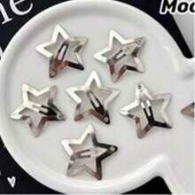 Star-Shaped Hair Clip, Y2K Style Hair Clip With Quick-Release Buckle, Silver Metal Hair Accessory For Girls And Ladies, Claw Clip Hair Claw Clip, School Supplies. - 金色 - 查看 7