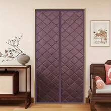 Winter Waterproof And Windproof Warm Door Curtain, Suitable For Bedroom Door Curtain, Home, Living Room, Kitchen, Door, Etc., Magnetic Household Door Curtain, No Drilling, Easy To Install, Encrypted Warm Door Curtain, Thickened Household Air Conditioning Heat Insulation And Windproof Magnetic Cold Separation Curtain - 咖啡棕 - 查看 12