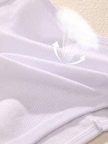 5条装女士多色罗纹舒适透气低腰性感内裤 - 黑與白 - 查看 4