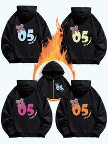 Áo Hoodie Mùa Đông Tùy Chỉnh, Unisex, Tùy Chỉnh Chữ Viết, Món Quà Tuyệt Vời Cho Bạn Bè, Đối Tác, Gia Đình, Đội Nhóm hoặc Logo Công Ty - màu đen - Xem 2