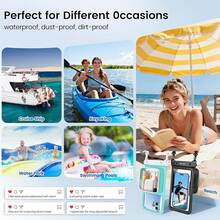 2 Paquetes de Bolsa Impermeable para Teléfono IPX8, Bolsa para Teléfono Celular Flotante, Funda Impermeable para Teléfono con Cordón, Bolsa Seca para Teléfono Esenciales para Playa y Crucero (Hasta 8.5) - Negro + Verde - Ver 9