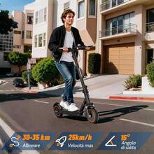 T6 Lightweight And Durable Aluminum Alloy E-Scooter: Equipped With A 350W Brushless Motor, Suspension, 8.5-Inch Solid Rubber Tires, 36V Lithium-Ion Battery With A Range Of Up To 35 Km, Intelligent LED Display And App Control. - màu đen - Xem 2