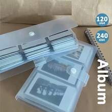 120/240 Slot Card Holder Album, Business Card Holder, Transparent Card Sleeves, Large Capacity For Movie Tickets, Postcards, Bank Cards And ID Cards - Clear - View 1