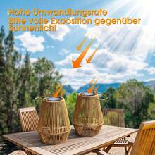 AMILL 2 unidades/1 unidad de luces solares colgantes de mimbre estilo bohemio, farol solar impermeable para exteriores, ideal para decorar jardines, patios, terrazas, porches, árboles, césped y senderos. - Multicolor - Ver 5