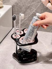 Estante de almacenamiento de cepillos de dientes de cerámica, soporte de base para cepillos de dientes lindo para el baño, artículos de baño de lujo para el soporte del cepillo de dientes y el dentífrico - Multicolor - Ver 7