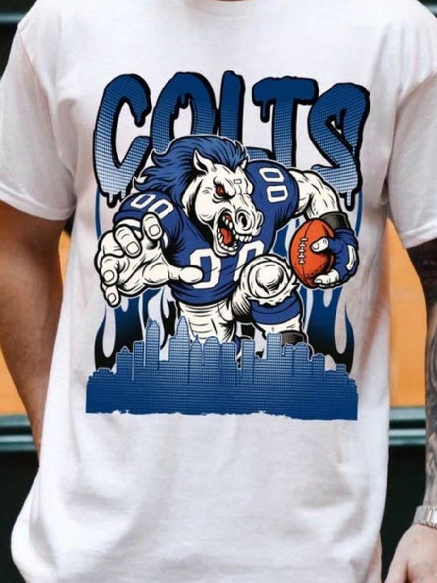 Indianapolis Colts Giant Mascot Tee - 白色 - 查看 1
