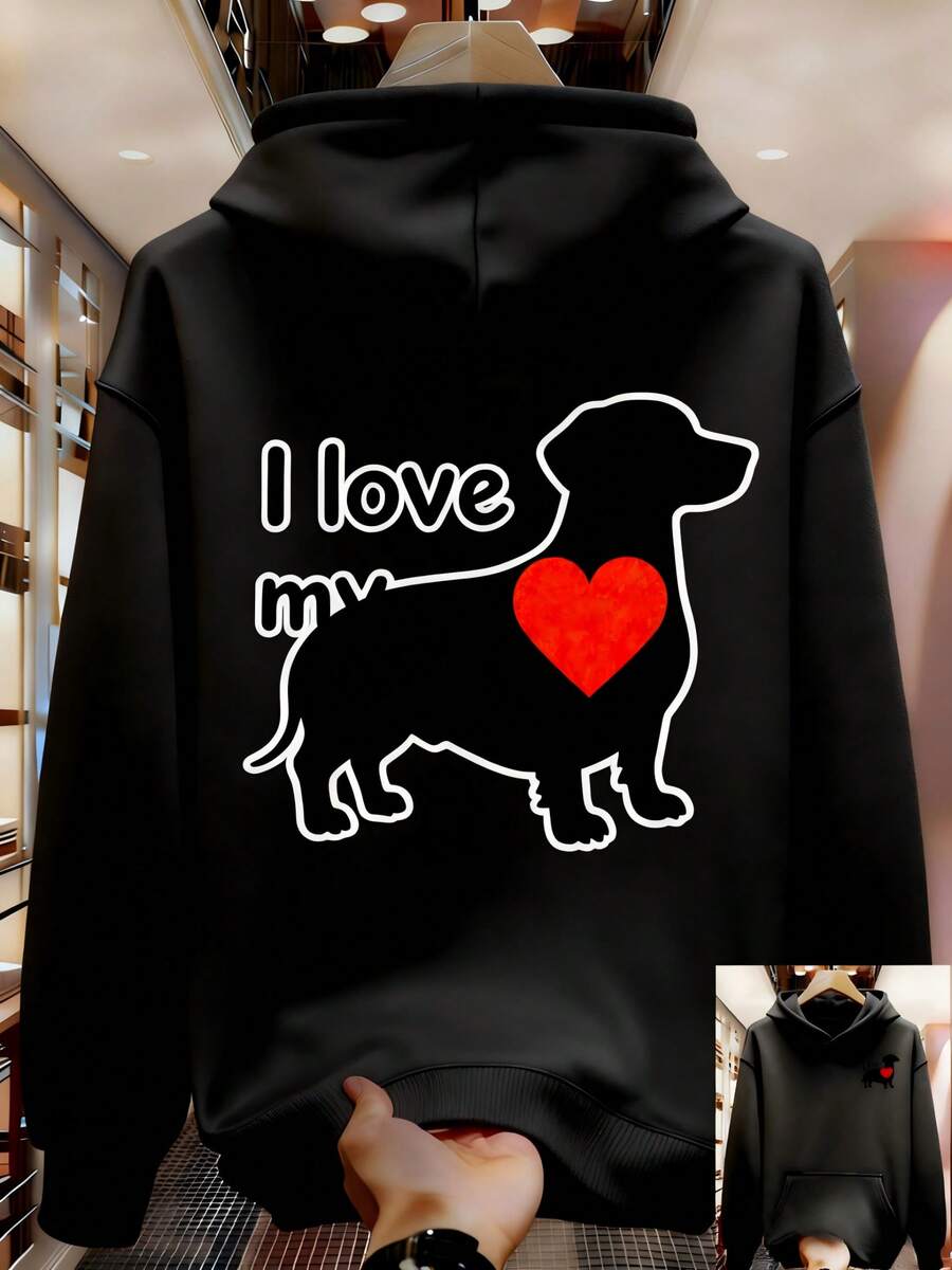 Sudadera con capucha simple para hombres, color sólido, se ve bien con cualquier chaqueta Herren - Negro - Ver 1