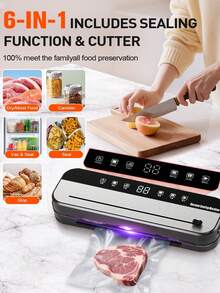 Macchina per il sottovuoto per uso domestico, per mantenere la freschezza, funzione di pompaggio automatico, macchina per il confezionamento di alimenti, macchina per la sigillatura di plastica mini, adatta per uso domestico e aziendale, ottimo regalo per la famiglia