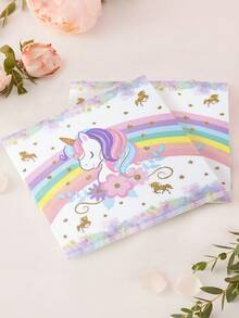 16 pièces Serviettes motif licorne arc-en-ciel, serviettes pour 1er anniversaire, serviettes de licorne pour bébé, décorations de fête de 1er anniversaire, fournitures de pique-nique, décorations de fête de baby shower, fournitures de gender reveal party, décorations de fête pour bébé garçon et bébé fille, fournitures de fête de baby shower, décorations de fête de 1er anniversaire - Licorne arc-en-ciel - Voir 7