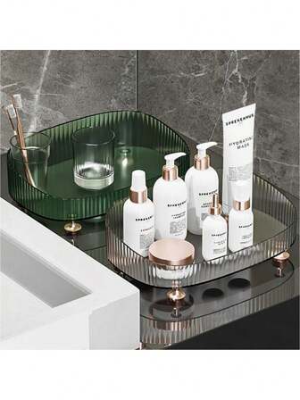 1 pieza Caja de almacenamiento de tocador de escritorio, Caja de almacenamiento de cosméticos de alta gama, Caja de almacenamiento de joyas de lujo ligero