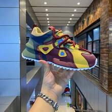 Multi-Color Patchwork Party Sneakers With Serrated Soles - Gỗ đỏ - Xem 8