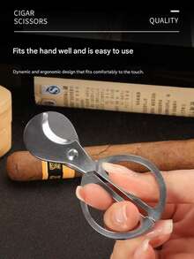 Black Plastic Guillotine-Style Cigar Cutter With Double-Edged Stainless Steel Pliers For Cutting Cigars