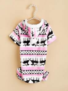 1pc Pet Dog Cat Plush Pajamas, Christmas Deer Costume For Pets - Multicolor - View 54