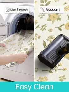 DAJIANG 1pc Floral Kitchen Mat, Yellow Color, Non-Slip Washable Area Rug, Suitable For Kitchen, Living Room, Bedroom, Entryway, Laundry Room, Festival Decor, Autumn/Winter, Christmas, Thanksgiving, Valentine's Day Decoration - Multicolor - View 7