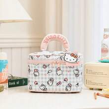 Hello Kitty 1pc Cartoon Print Large Capacity High-Quality Portable Travel Cosmetic Bag,Makeup Bag,Travel Essential - Multicolor - View 6