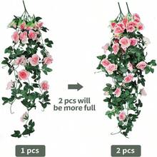 2 Pieces 40 Inch Artificial Hanging Flowers - Fake Rose Plant - Wall Decor, Wedding Decor, Home Decor, Garden Decor, Multiple Colors Look Better.Multiple Colors) - 香檳色 - 查看 3