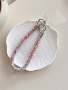 New Autumn/Winter Coral Plush Mixed Color Phone Lanyard Wrist Strap, Short Cord With Clip For CCD Camera, Student Key Chain