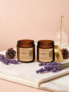 1 件棕色瓶复古玻璃无烟香薰蜡烛，持久，天然植物蜡，可作为礼物、婚礼装饰、朋友礼物、家居装饰