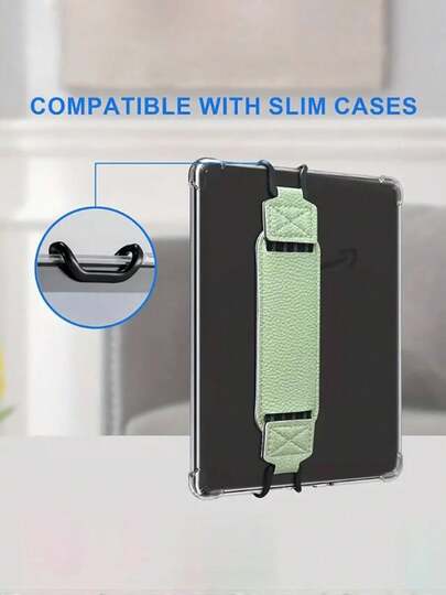 1pc High-Elasticity PU Leather Soft Hand Strap, E-Book Tablet Stand With Anti-Drop Shoulder Strap, For 6-7 Inch E-Reader Tablets, Hands-Free Reading And Portable Design
