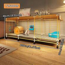 Jaula para conejo con bandeja de arena, villa para conejo de interior, jaula de malla de alambre para mascotas con bandeja, jaula para animales pequeños - Multicolor - Ver 3