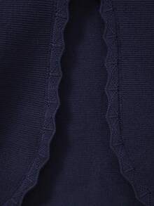 Girls' Knitted Elegant Solid Color Shawl, Delicate Lace Trim Adds Softness, Versatile For Everyday Wear, Gatherings Or Eid Al-Adha Gift - Royal Blue - View 3