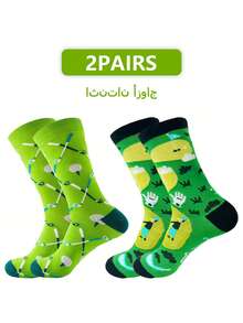 5 Pairs Of Men's Golf-Patterned Socks With Breathable Function, Exquisite Golf Series Gifts, Men's Socks, Suitable For Various Festivals (Christmas, Valentine's Day, Father's Day, Thanksgiving, Teachers' Day) And Birthday Gifts, Christmas Gifts, Christmas Sock Fillers, Christmas Decorations - Multicolor - View 14