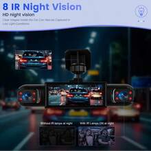 Kamera Dasbor 4 Saluran, Perekaman Panorama 360°, Kamera Depan & Belakang 1080P HD, Kamera Kiri & Kanan, Termasuk Kartu TF 32GB, Dengan Sensor G, Penglihatan Malam, dan Mode Pemantau Parkir 24 Jam - MultiWarna - View 10