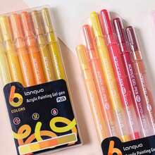 This 6-Piece Set Of Colored Gel Pen Planner Pens Features Fine Nibs For Comfortable Grip And Smooth Writing. It Is Perfect For Painting, Doodling, Handicrafts, Diaries, Planning Books, And Note-Taking - Sức sống và sự ấm áp - Xem 3