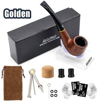 一套吸烟配件工具，包括：SD-106吸烟装置 x1，黑色烟嘴 x2，三合一吸烟工具 x1，小型过滤网 x2，除灰塞 x1，布袋 x1，吸烟架 x1，礼盒 x1，清洁针 x1，橡胶圈 x4，适合作为生日或圣诞礼物送给朋友/长辈。