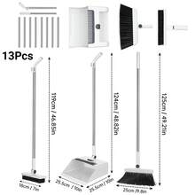 3PCS Broom, Dustpan, Floor Scraping, Thickened And Enlarged New Materials, Broom, Dustpan Set Combination, Bathroom Magic Soft Fur Sweeping Broom - White - View 2