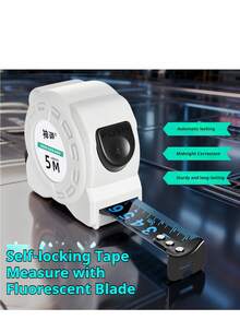Glow In The Dark Tape Measure With Self-Lock Function, Heavy-Duty & Shockproof For Contractors And DIY Projects, Rubber Shockproof Case For Construction, Carpentry, Low-Light Conditions - Glowing Tape Measure With Self-locking Function - View 2