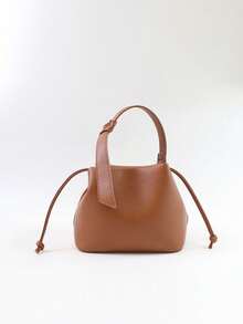 2025 Spring/Summer New Women Fashion Crossbody Bag, Handbag With High-End Vibe, Versatile Summer Bucket Bag, Minimalist Large Capacity Commuter Shoulder Tote - Brown - View 5