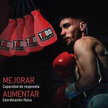 Pera de Boxeo, Bolsa de Doble Extremo Gobernadora, Mejora la Velocidad de Reacción, Duradera, Saco de Doble Extremo, Gimnasio en Casa, Piso a Techo - Rojo - Ver 4
