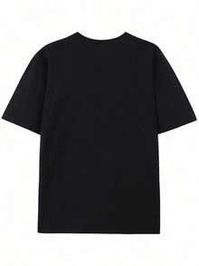Men's " Aid" Pattern T-Shirt - Machine Washable, Fun Cartoon Design With "OYEWN!" Text, Perfect Gift For Men, Women, Dad, Mom, And Friends, Size S-XXXL, Black - Black - View 2