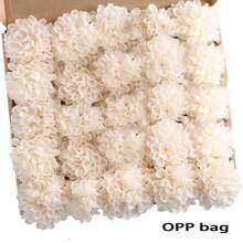 50支泡沫绣球花婚礼大丽花菊花假玫瑰带茎DIY婚礼装饰手花 - 彩色 - 查看 16