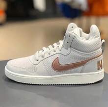 Nike COURT BOROUGH MID女子復古中幫運動休閒板鞋 - 淺灰色 - 查看 5