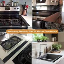 1pc 21-Inch Silicone Stove Gap Cover, Heat-Resistant Kitchen Countertop Gap Filler, Easy-To-Clean Silicone Stove Gap Cover, Used For Stove And Counter Protection, No Charging Required, No Batteries Needed - Multicolor - View 6