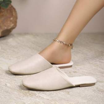 2025 Japanese Style Silent Anti-Slip Indoor/Outdoor Slippers For Women, Lightweight Breathable Soft Sole Thermal Lined Slippers, Autumn/Winter