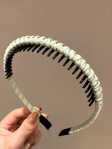 1/2 chiếc băng đô vải xếp ly trơn, thiết kế đơn giản và thời trang, kiểu dáng cao, chống trượt, thích hợp cho phụ nữ sử dụng hàng ngày, quà tặng. - Nhiều màu - Xem 3