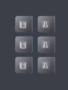 1/3/4/5pcs Set Transparent Adhesive Hooks, No Drilling Required, Bathroom Decor And Accessories, Bathroom Organizer, Home Essentials - Clear - View 14