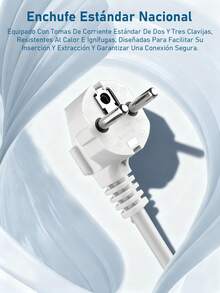 Regleta Cargador Multicontactos Premium Con 2 Salidas 2 Puertos Usb  Extensiones 2000W 3m - Blanco - Ver 4