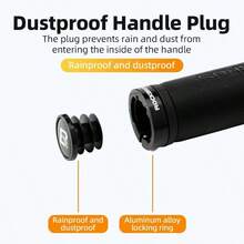 ROCKBROS 1pc Bike Handlebar Grips Leather Grip MTB Bicycle Anti-Slip Handlebar Cover - Black - View 3