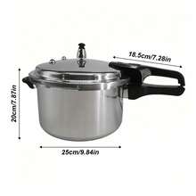 Olla a Presión de 7L - Base Extra Gruesa y Alta Calidad - Diseño de Boca Ancha - Tapa con y Mangos Fríos al Tacto - Triple Capa para Cocina Uniforme - Compatible con Estufas de Gas e Inducción - Gris Claro - Ver 4