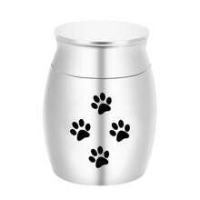 Small Keepsake Urns For Pet Ashes, 1.57 Inch Mini Cremation Urns For Ash With Paw Pattern,Aluminum Alloy Decorative Memorial Mini Funeral Urn For Ashes - Multicolor - View 9