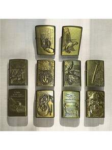 Vintage  Classic Luxury Metal Lighter, Refillable, Aged Finish - 1 件 - 查看 2