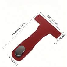 1pc Fit Car Co-Pilot Glove Box Hook - Heavy-Duty PU Leather Organizer With Adjustable Strap, Secure Snap Closure For Multiple Vehicles, Organize Bags & Items While Driving