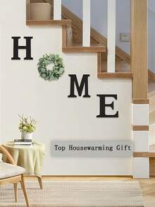 1set Spring Letter Wreath Home Sign Wpc Wall Decor Home Letter Wreath, Modern Decor Hanging Farmhouse Home Sign, Living Room Kitchen Housewarming Couple Gift, Summer Welcome Door Hanging, Mother'S Day Decor, Easter Decor, Room Decor Decor, Home Decor Decor, Home Decor Garden Decorations Wedding Decor Home Decors Gifts Birthday Graduation - 彩色 - 查看 8