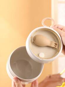 Lunch Box Set, School Lunch Box With Fork And Spoon, Breakfast Cup, Salad Cup, Lunch Box Bag, Lunch Bag, Wheat Straw Lunch Box Set, Portable Breakfast Box Lunch Box For Home, School, Office, Travel And Outdoor Picnic