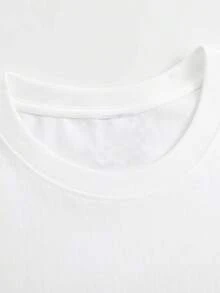 Women's Round Neck T-Shirt With Anime Letter Print, Simple Design, Comfortable And Breathable, Suitable For Casual Daily Wear, Versatile, Shows A Natural And Elegant Style, Essential For Summer Parties, Local Delivery Blouse, Christmas Tops For Women, Casual Business Shirts For Women - 白色 - 查看 3