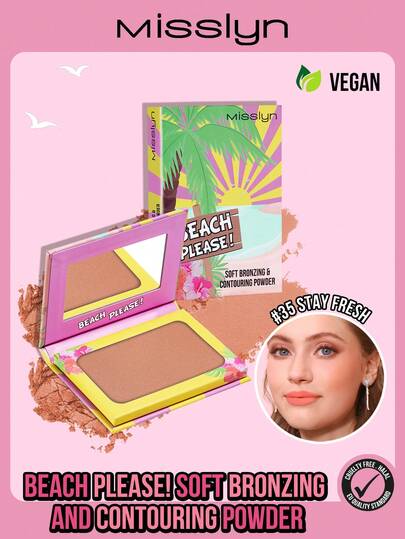  MISSLYN - شاطئ من فضلك! بودرة تحديد البرونزية الناعمة، بودرة برونزية خالية من اللمعان، أداء لوني عالي، ملمس ناعم ناعم، مع مرآة، بودرة برونزية لتحديد الوجه، مكياج طويل الأمد، خفيف الوزن وقابل للتنفس، قابل للامتزاج، ماركة مكياج، مكياج الوجه، مناسب للنساء والفتيات، ضروري الشتاء، أسلوب Y2K، متعدد الاستخدامات، هدية عيد ميلاد رائعة، هدية عيد الحب، ضروري الحفلات، هدية رأس السنة، أفضل لون، خالي من التجارب على الحيوانات ونباتي
